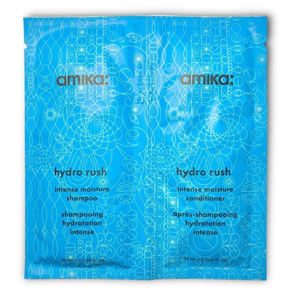 ➡️8/$20⬅️ Amika—Hydro Rush Moisture Shampoo & Conditioner Sample Set (20mL x2)